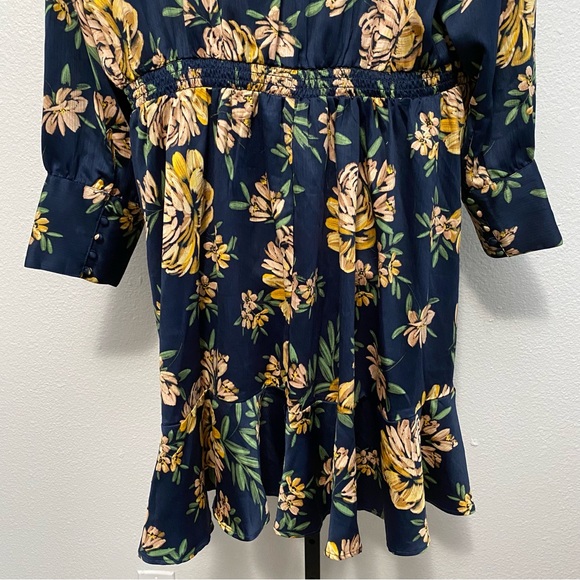 Jessica Simpson Womens Floral Long Sleeve Tie Neck Dress 3X Boho Feminine Garden - Picture 6 of 8